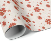 ベージュ素朴ヴィンテージスノーフレーククリスマス ラッピングペーパー (ロールコーナー)