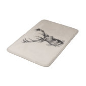 ベージュ素朴ヴィンテージ鹿〔雄ジカの〕枝角 バスマット (アングル)