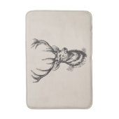 ベージュ素朴ヴィンテージ鹿〔雄ジカの〕枝角 バスマット (正面縦)