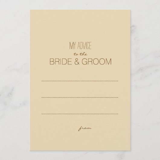 ベージュ素朴ー私のアドバイスカップルラベル アドバイスカード (正面)