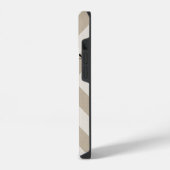 ベージュ素朴Xシボロンモノグラム iPhoneケース (左側面)