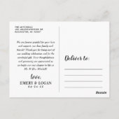 ベージュ結婚モノグラムの写真コラージュ ポストカード (裏面)