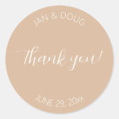 ベージュ結婚様式化 ラウンドシール (正面)