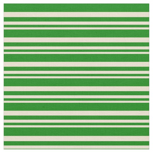 ベージュ線と緑の線 ファブリック (クローズアップ)