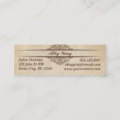 ベージュ織り目加工の紙は美容師のせん断を切ります スキニー名刺 (裏面)