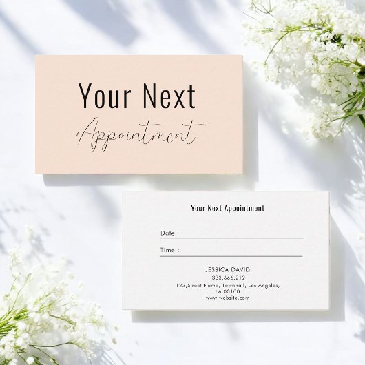 ベージュ美しいサロンスパ 予約カード