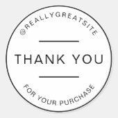 ベージュ美学ミニマリストありがとうホワイト ラウンドシール (正面)