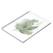 ベージュ美学抽象植物アートスパイラル ノートブック (左側)