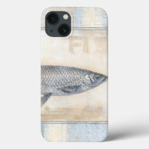 ベージュ背景の灰色の魚 iPhone 13ケース