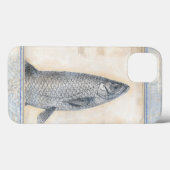 ベージュ背景の灰色の魚 Case-Mate iPhoneケース (裏面 (横))