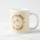 ベージュ背景のCoffee Breakロゴ ジャンボコーヒーマグカップ (右)