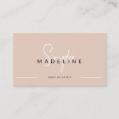 ベージュ自然書道タイポグラフィQRコード 名刺 (正面)