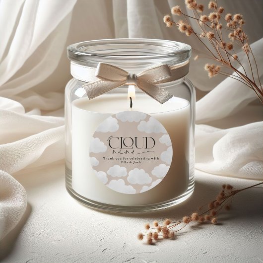 ベージュ自然雲9シャワーモダンスタイリッシュ ラウンドシール