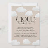 ベージュ自然雲9シャワーモダンスタイリッシュ 招待状 (正面)