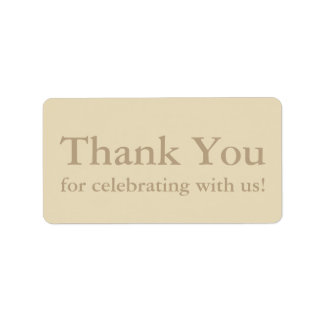 ベージュ色ありがとうステッカー結婚またはギフトラベル ラベル