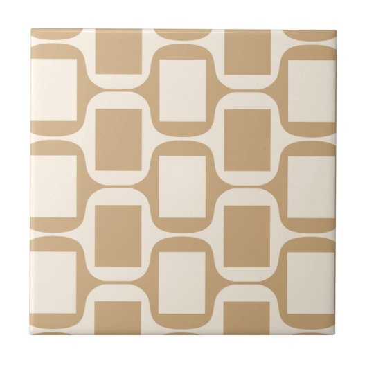 ベージュ色および砂によって着色される長方形およびカーブ タイル (正面)