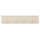 ベージュ色および金ゴールドのグリッター都市点のテーブルのランナー ショートテーブルランナー (横)