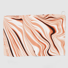 ベージュ色で曲線状の茶色の円柱の色合いに波状 ゴルフタオル