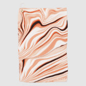 ベージュ色で曲線状の茶色の円柱の色合いに波状 ゴルフタオル (正面)