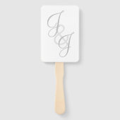 ベージュ色とグレースクリプトモノグラムハンドファン ハンドファン (正面)