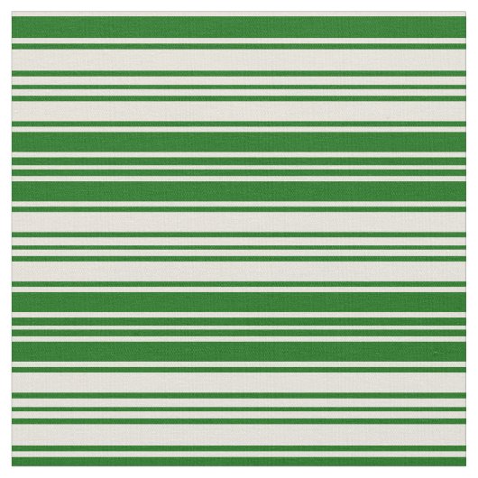 ベージュ色と濃い緑の色の線 ファブリック (クローズアップ)