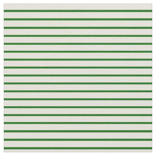 ベージュ色と濃い緑の色の線 ファブリック (クローズアップ)