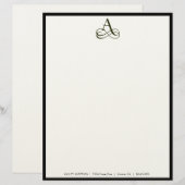 ベージュ色のエレガントなモノグラム"A"レターヘッド レターヘッド (正面/裏面)