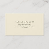 ベージュ色のモダンな金ゴールドの幾何学的なパターン 名刺 (裏面)