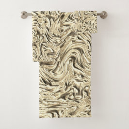 ベージュ色の壁の質感に見える バスタオルセット