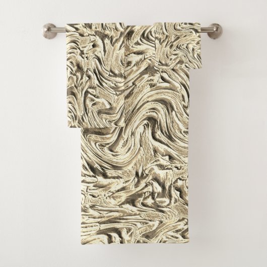 ベージュ色の壁の質感に見える バスタオルセット (インサイチュ)