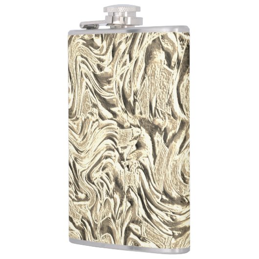 ベージュ色の壁の質感に見える フラスク (左)