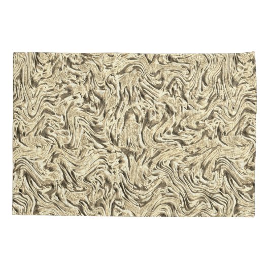 ベージュ色の壁の質感に見える 枕カバー (裏面-左)