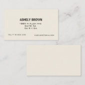 ベージュ色の最小主義の呼出しの名刺 コーリングカード (正面/裏面)