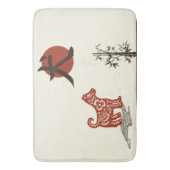 ベージュ色の漢字犬 バスマット (正面縦)