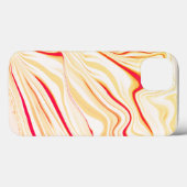 ベージュ色の澄ん波状の布、赤い曲線トレース Case-Mate iPhoneケース (裏面 (横))