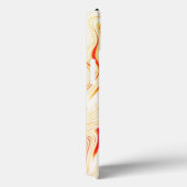 ベージュ色の澄ん波状の布、赤い曲線トレース Case-Mate iPhoneケース (裏面 / 右)