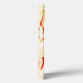 ベージュ色の澄ん波状の布、赤い曲線トレース Case-Mate iPhoneケース (裏面 / 右)