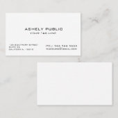 ベージュ色の白い最小主義の名刺 名刺 (正面/裏面)