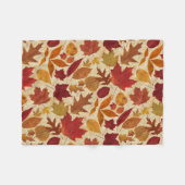 ベージュ色の紅葉 フリースブランケット (正面(横))