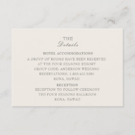 ベージュ色の結婚式の明細カード エンクロージャーカード