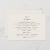 ベージュ色の結婚式の明細カード エンクロージャーカード (正面/裏面)