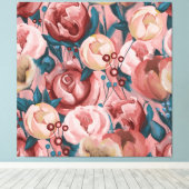 ベージュ色の花 キャンバスプリント (インサイチュ (ウッドフロア))