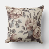 ベージュ色の花 クッション (正面)