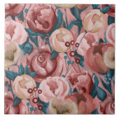 ベージュ色の花 タイル (正面)