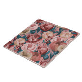 ベージュ色の花 タイル (側面)