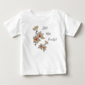 ベージュ色の花 ベビーTシャツ (正面)