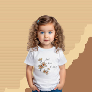 ベージュ色の花 ベビーTシャツ