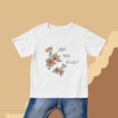 ベージュ色の花 ベビーTシャツ
