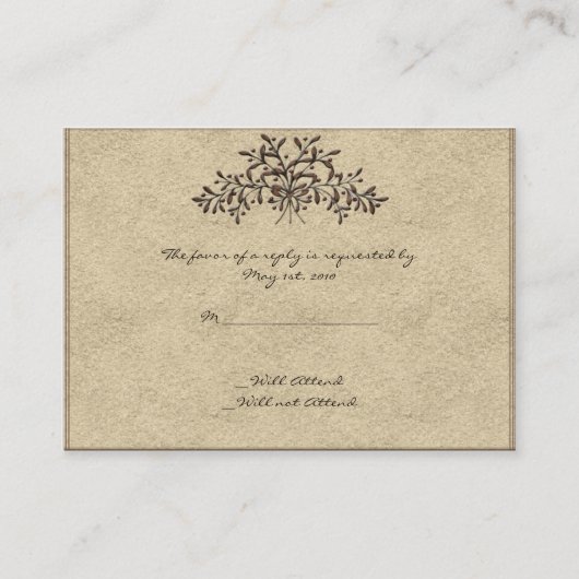 ベージュ色の赤いオリーブが付いているカンタブリア州の枝 名刺 (正面)