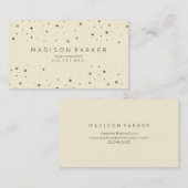 ベージュ色の魅力的な金ゴールドの点 名刺 (正面/裏面)